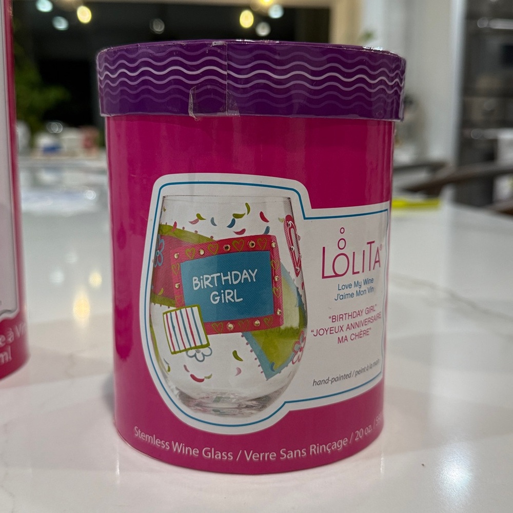 Lolita Birthday Girl Stemless Wine Glass 20 oz in Original Box‎